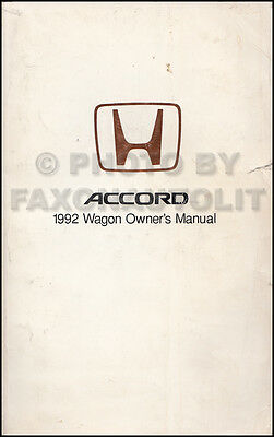 1992 Honda Accord Owners Manual